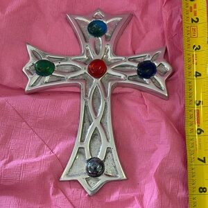 Gemstone Silver Cross